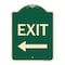 Signmission Designer Series-Exit With Left Arrow, Green Heavy-Gauge Aluminum, 24" H, 18" L, G-1824-9843 A-DES-G-1824-9843 - alternate 1